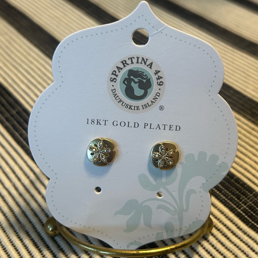 Spartina 449 Sand Dollar Gold Plated Earrings
